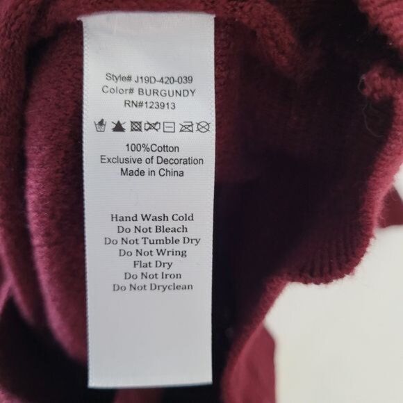 Jachs New York Burgundy Quarter Zip Raglan Pull Over Sweater Size L - Picture 9 of 10
